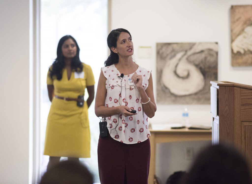 Kelly Hogan explains inclusive teaching at a Carolina Conversations workshop