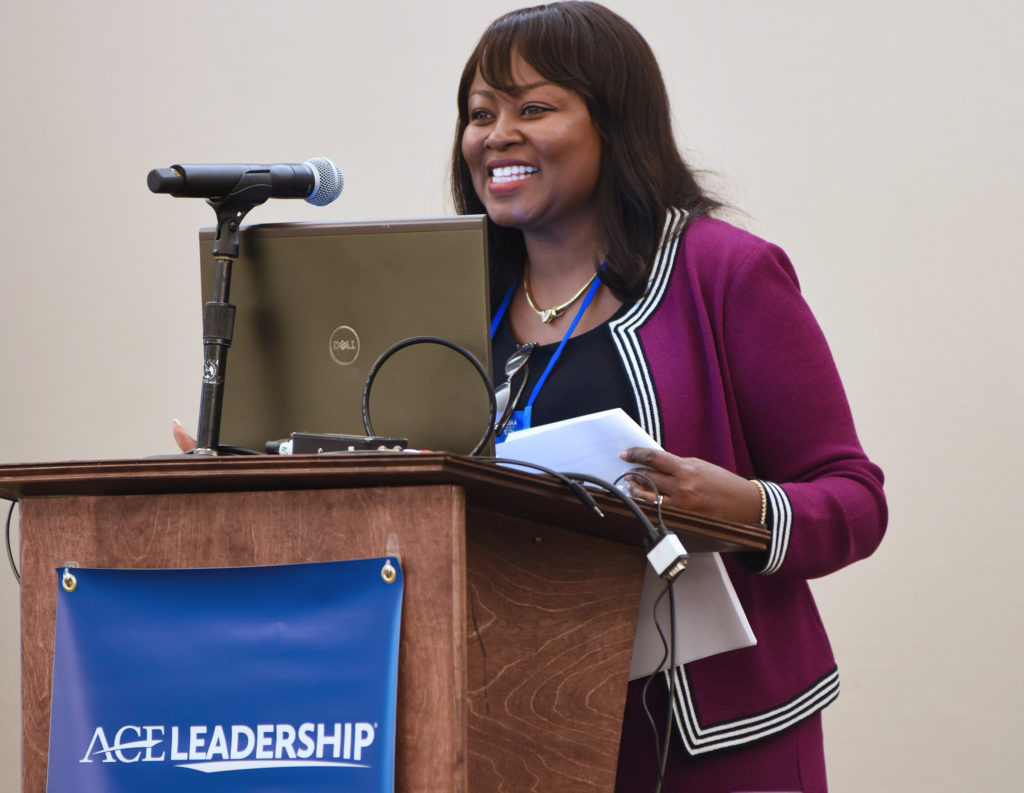 Lisa Guion Jones speaking at a recent ACE State Chairs conference.